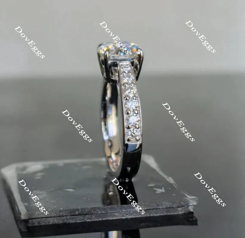Doveggs half eternity pave engagement ring only semi-mount only(Exclusively to DovEggs Stones)