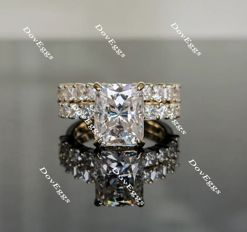 Half eternity pave engagement ring only semi-mount only(Exclusively to DovEggs Stones)