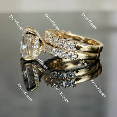 Half eternity pave engagement ring only semi-mount only(Exclusively to DovEggs Stones)