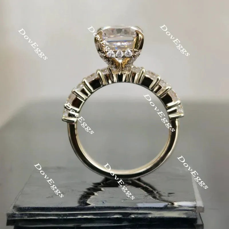 Half eternity pave engagement ring only semi-mount only(Exclusively to DovEggs Stones)