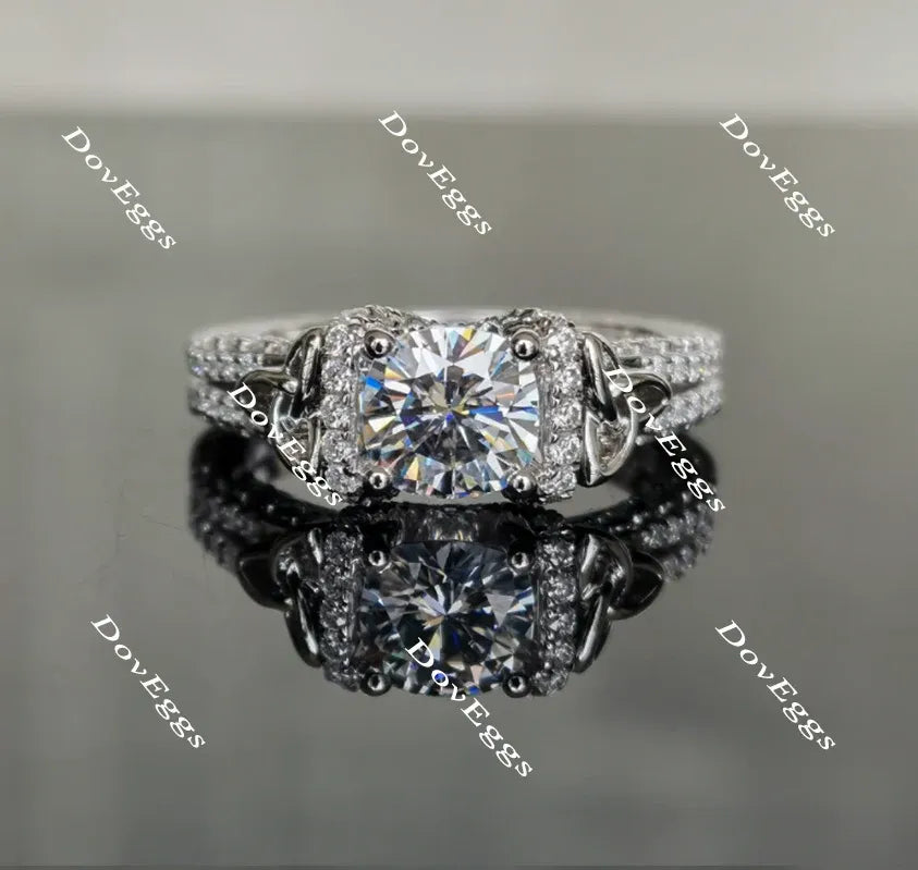 Anam Charaid art deco pave engagement ring only semi-mount only(Exclusively to DovEggs Stones)