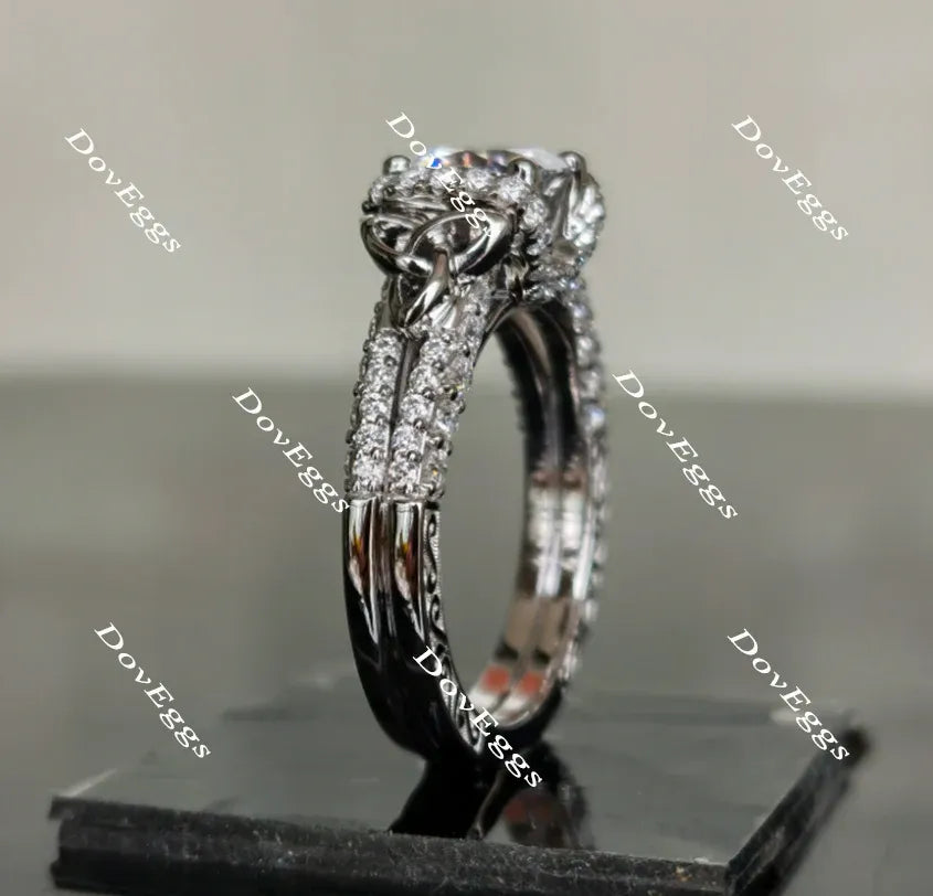 Anam Charaid art deco pave engagement ring only semi-mount only(Exclusively to DovEggs Stones)