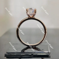 Oval pave moissanite engagement ring(engagement ring only)| DovEggs