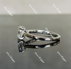Oval solitaire oval moissanite engagement ring| Doveggs