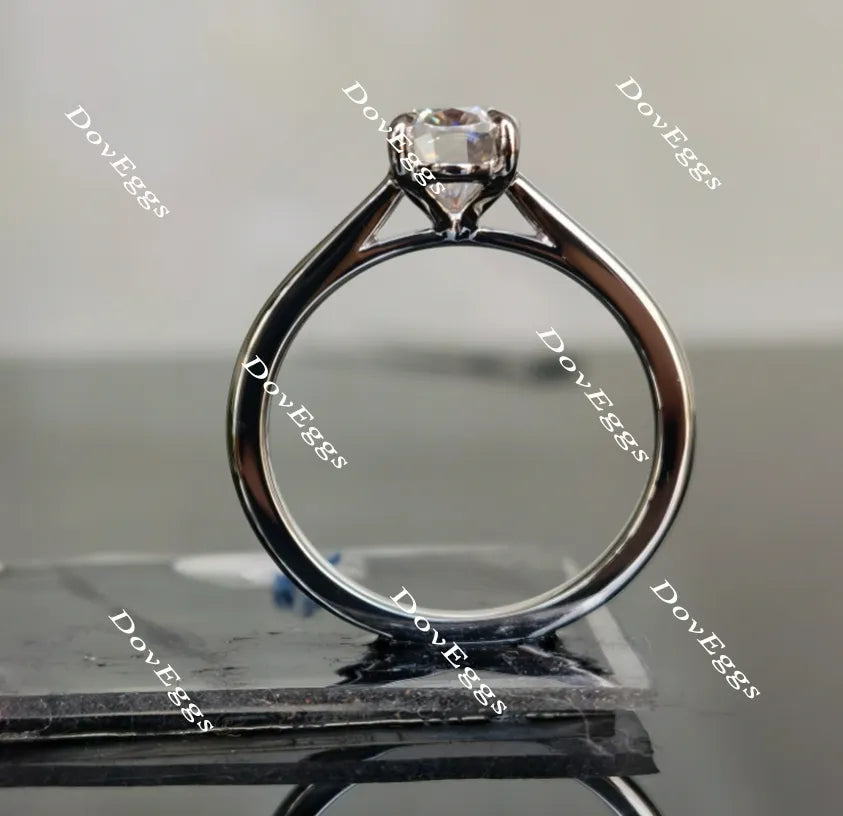 Oval solitaire oval moissanite engagement ring| Doveggs