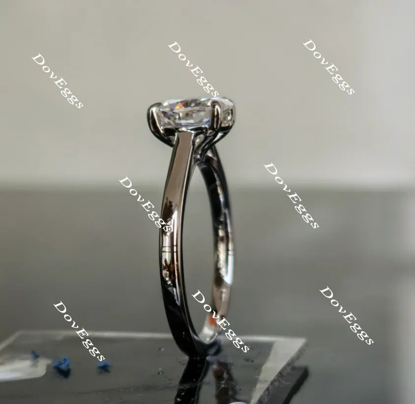 Oval solitaire oval moissanite engagement ring| Doveggs