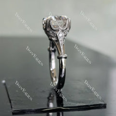 Pave lab diamond engagement ring set semi-mount only(Exclusively to DovEggs Stones)