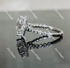 Oval half eternity moissanite engagement ring| Doveggs