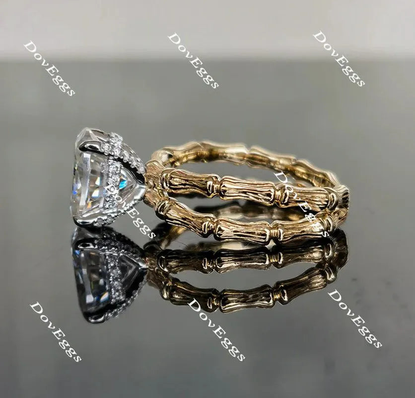 Curved bamboo engagement ring only semi-mount only(Exclusively to DovEggs Stones)