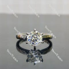 (size 7.75) Doveggs sterling silver 2ct GHI color round moissanite engagement ring