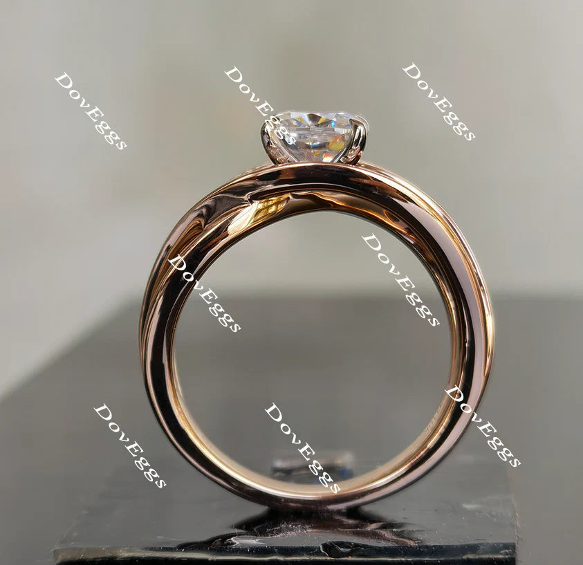 Doveggs curved engagement ring only semi-mount only(Exclusively to DovEggs Stones)
