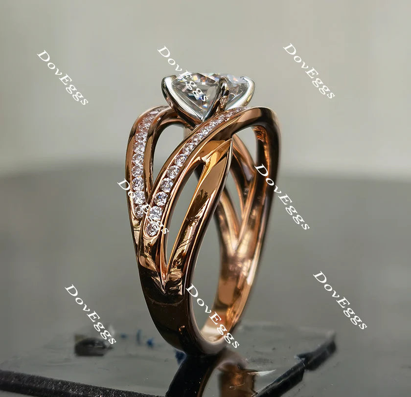 Doveggs curved engagement ring only semi-mount only(Exclusively to DovEggs Stones)