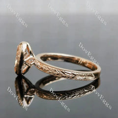 Carved bezel solitaire ethical lab diamond engagement ring only semi-mount only(Exclusively to DovEggs Stones)