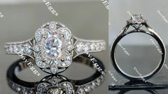 Doveggs half eternity engagement ring only semi-mount only(Exclusively to DovEggs Stones)
