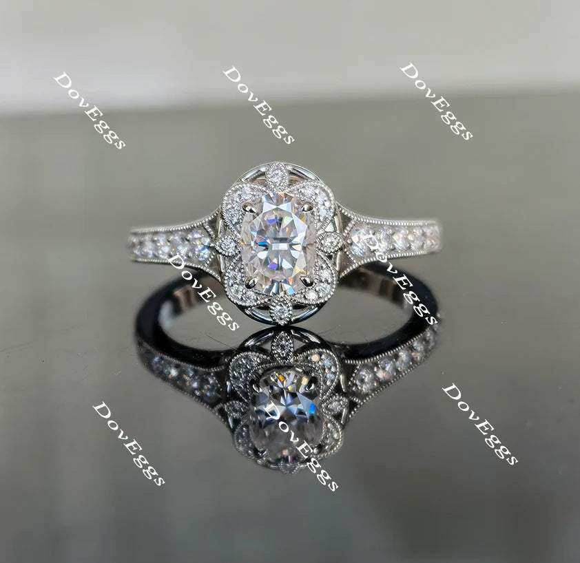 Doveggs half eternity engagement ring only semi-mount only(Exclusively to DovEggs Stones)