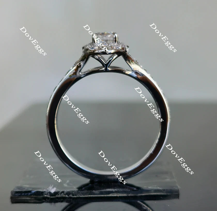 Doveggs half eternity engagement ring only semi-mount only(Exclusively to DovEggs Stones)
