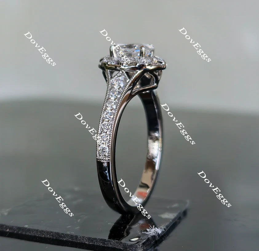 Doveggs half eternity engagement ring only semi-mount only(Exclusively to DovEggs Stones)