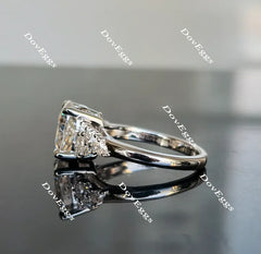 Oval side stones moissanite engagement ring| Doveggs