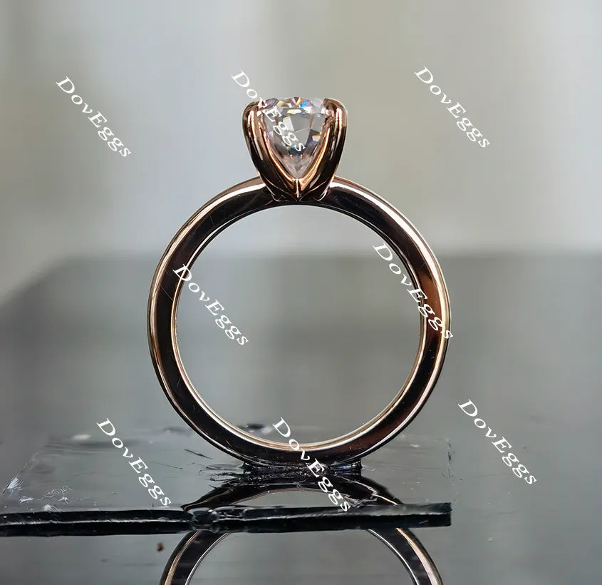 Oval solitaire moissanite engagement ring(engagement ring only)| Doveggs