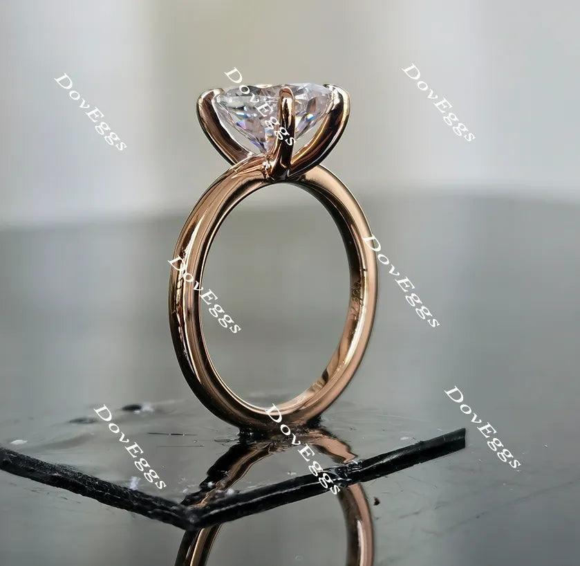 Oval solitaire moissanite engagement ring(engagement ring only)| Doveggs