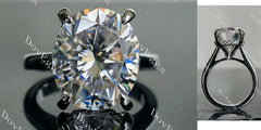 The Divine-Oval hidden halo moissanite engagement ring| DovEggs