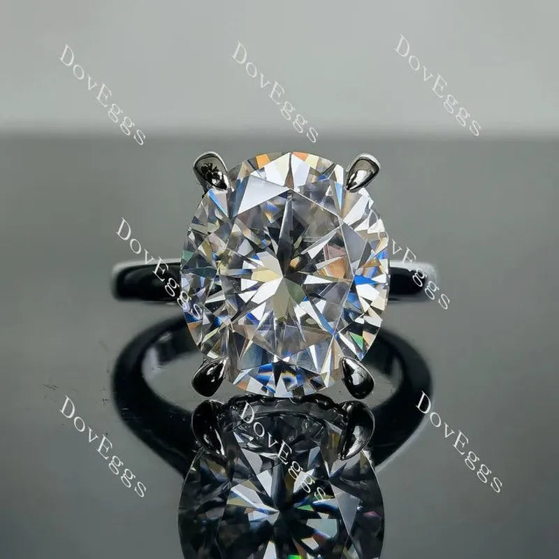 The Divine-Oval hidden halo moissanite engagement ring| DovEggs