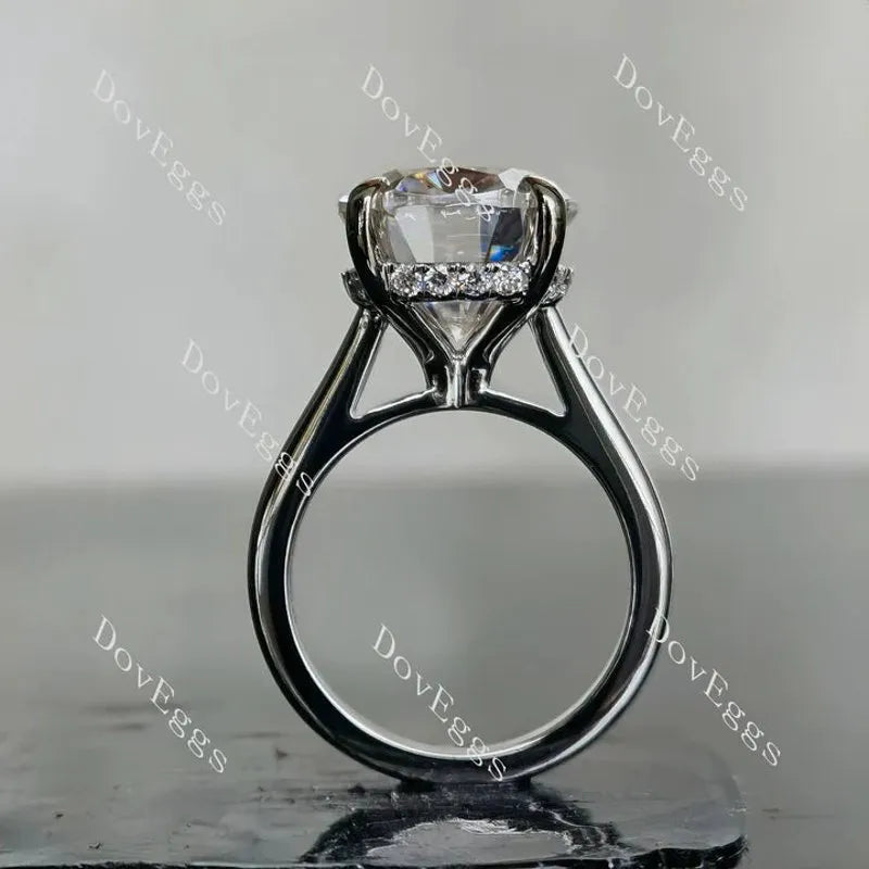 The Divine-Oval hidden halo moissanite engagement ring| DovEggs