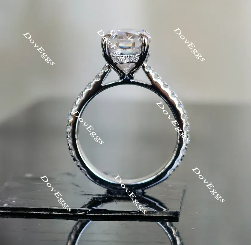 The Christina-Oval pave moissanite engagement ring| Doveggs