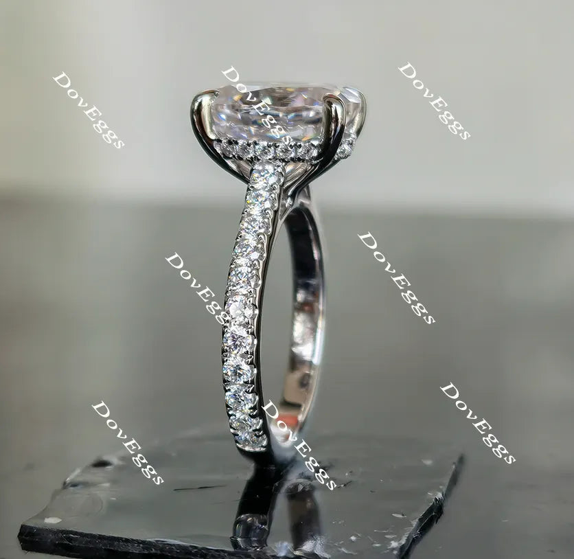 The Christina-Oval pave moissanite engagement ring| Doveggs