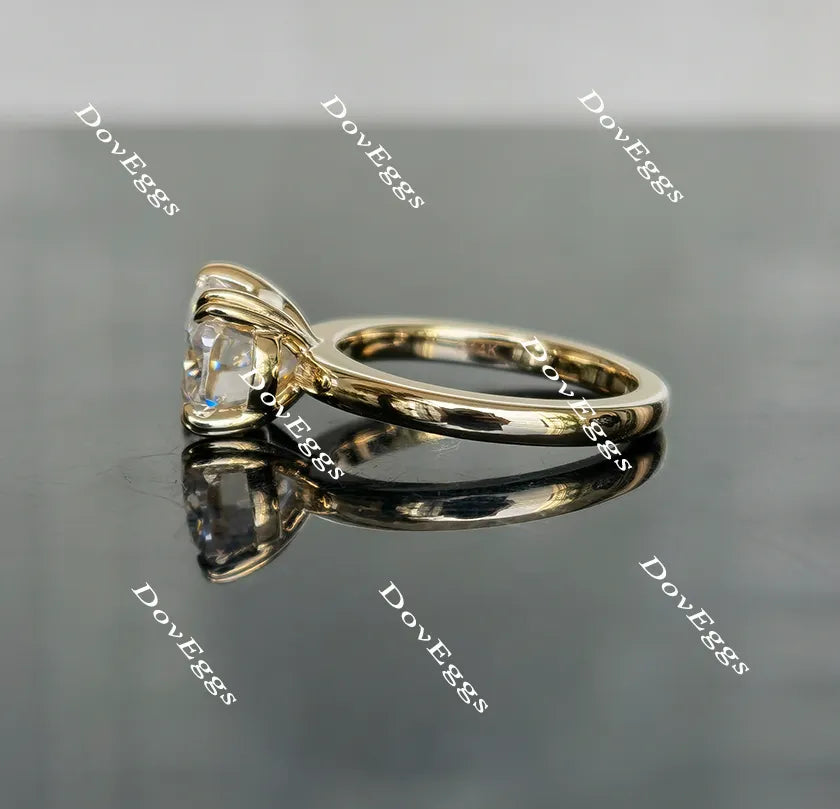 Oval solitaire moissanite double claw engagement ring| Doveggs