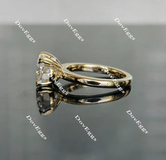 Oval solitaire moissanite double claw engagement ring| Doveggs
