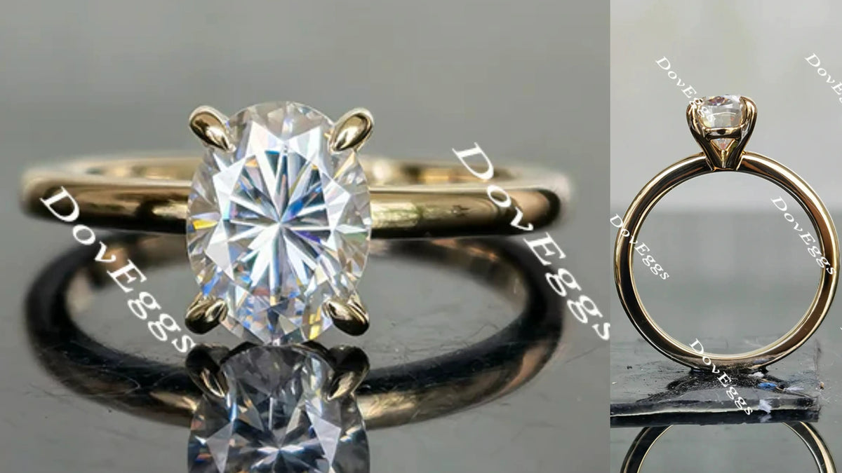 Bailey Jackson-Oval solitaire moissanite engagement ring| Doveggs