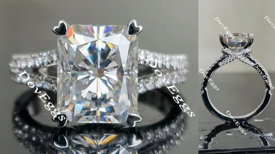 Doveggs split shank pave engagement ring only semi-mount only(Exclusively to DovEggs Stones)