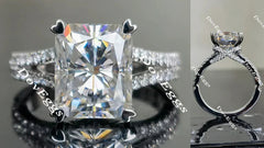 Doveggs split shank pave engagement ring only semi-mount only(Exclusively to DovEggs Stones)