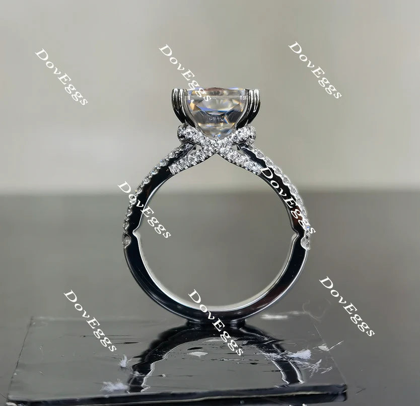 Doveggs split shank pave engagement ring only semi-mount only(Exclusively to DovEggs Stones)