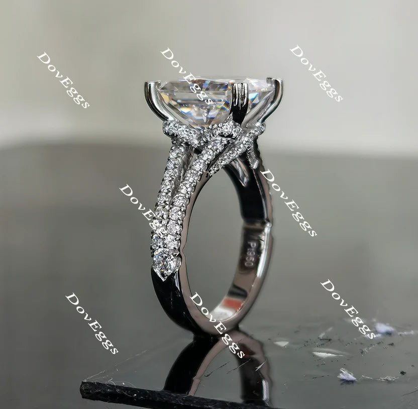 Doveggs split shank pave engagement ring only semi-mount only(Exclusively to DovEggs Stones)