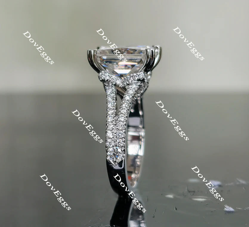 Doveggs split shank pave engagement ring only semi-mount only(Exclusively to DovEggs Stones)
