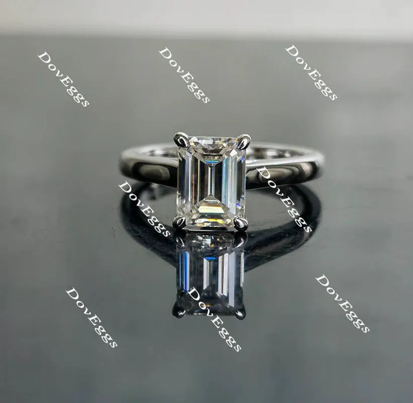 Bezel solitaire art deco engagement ring semi-mount only(Exclusively to DovEggs Stones)