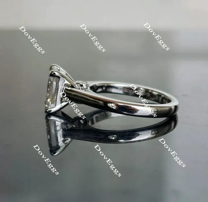 Bezel solitaire art deco engagement ring semi-mount only(Exclusively to DovEggs Stones)