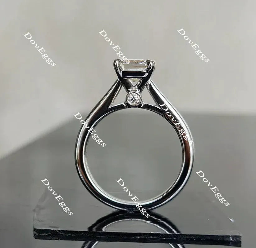 Bezel solitaire art deco engagement ring semi-mount only(Exclusively to DovEggs Stones)