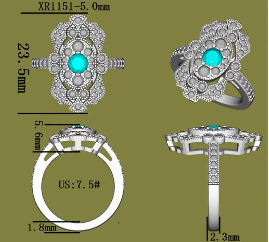 Doveggs halo pave engagement ring only semi-mount only(Exclusively to DovEggs Stones)