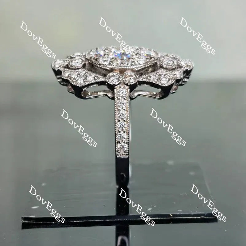 Doveggs halo pave engagement ring only semi-mount only(Exclusively to DovEggs Stones)