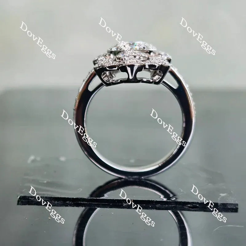Doveggs halo pave engagement ring only semi-mount only(Exclusively to DovEggs Stones)