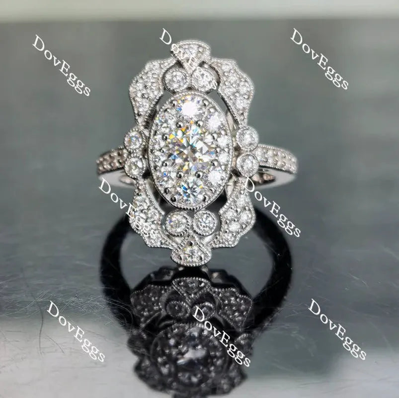 Doveggs halo pave engagement ring only semi-mount only(Exclusively to DovEggs Stones)