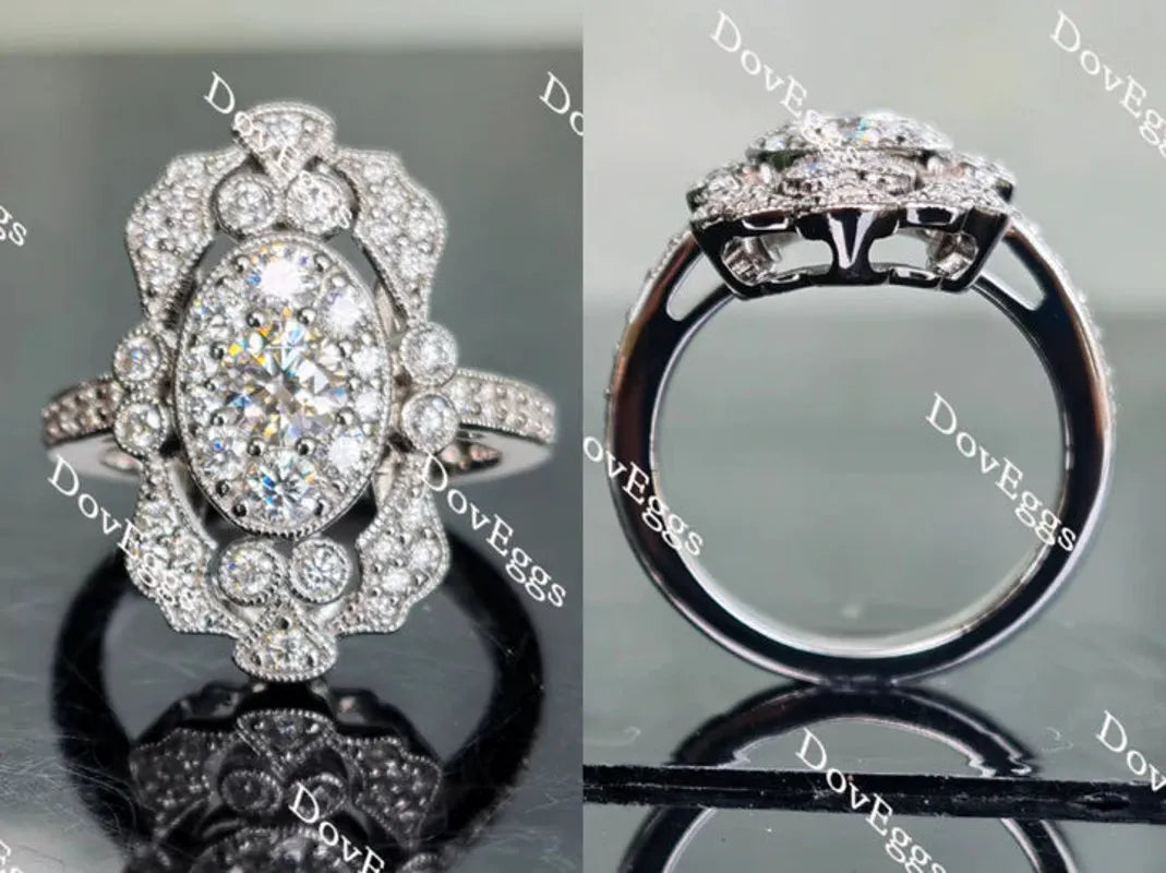 Doveggs halo pave engagement ring only semi-mount only(Exclusively to DovEggs Stones)