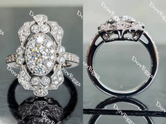 Doveggs halo pave engagement ring only semi-mount only(Exclusively to DovEggs Stones)