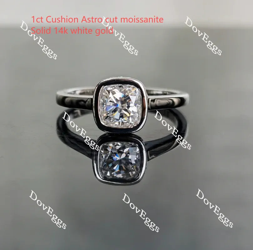 Oval bezel hidden halo moissanite engagement ring| DovEggs