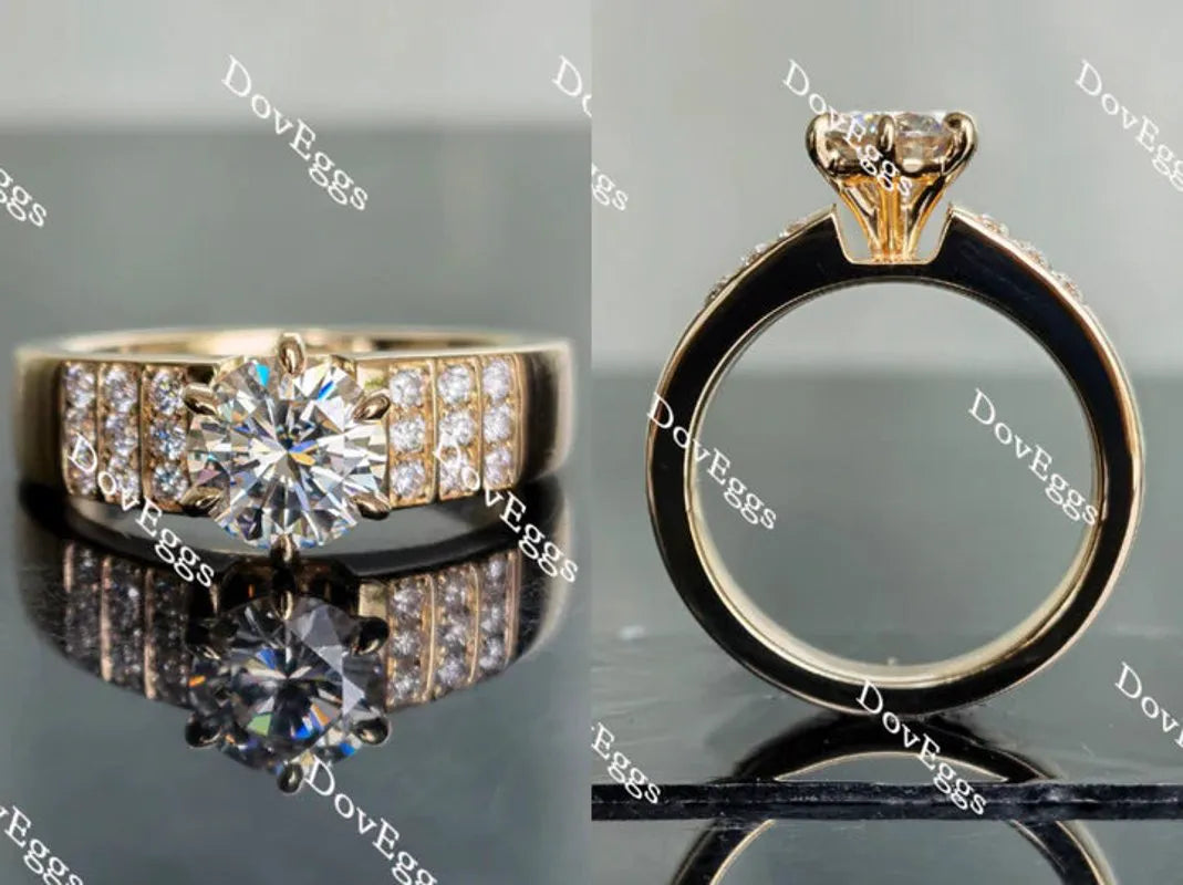 Doveggs pave engagement ring only semi-mount only(Exclusively to DovEggs Stones)