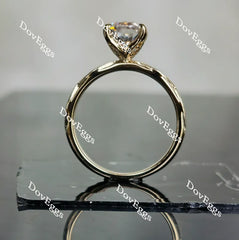 Oval art deco moissanite engagement ring| Doveggs