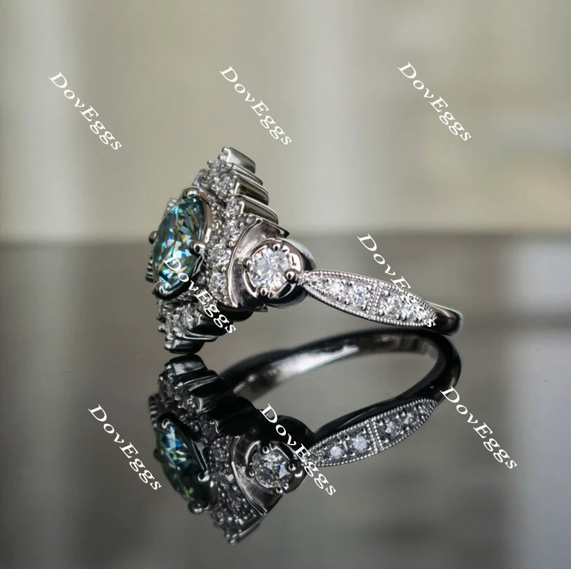 Doveggs art deco engagement ring only semi-mount only(Exclusively to DovEggs Stones)